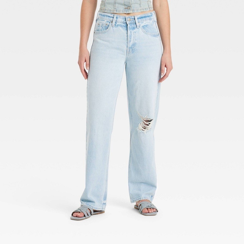 Women's Mid-Rise 90s Baggy‎ Jeans Universal Thread Light Wash 00 New With Tags